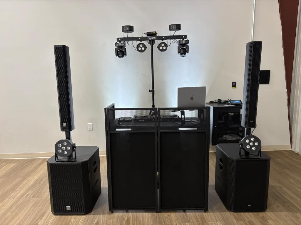 Basic Wedding Package DJ setup by DJF Entertainment